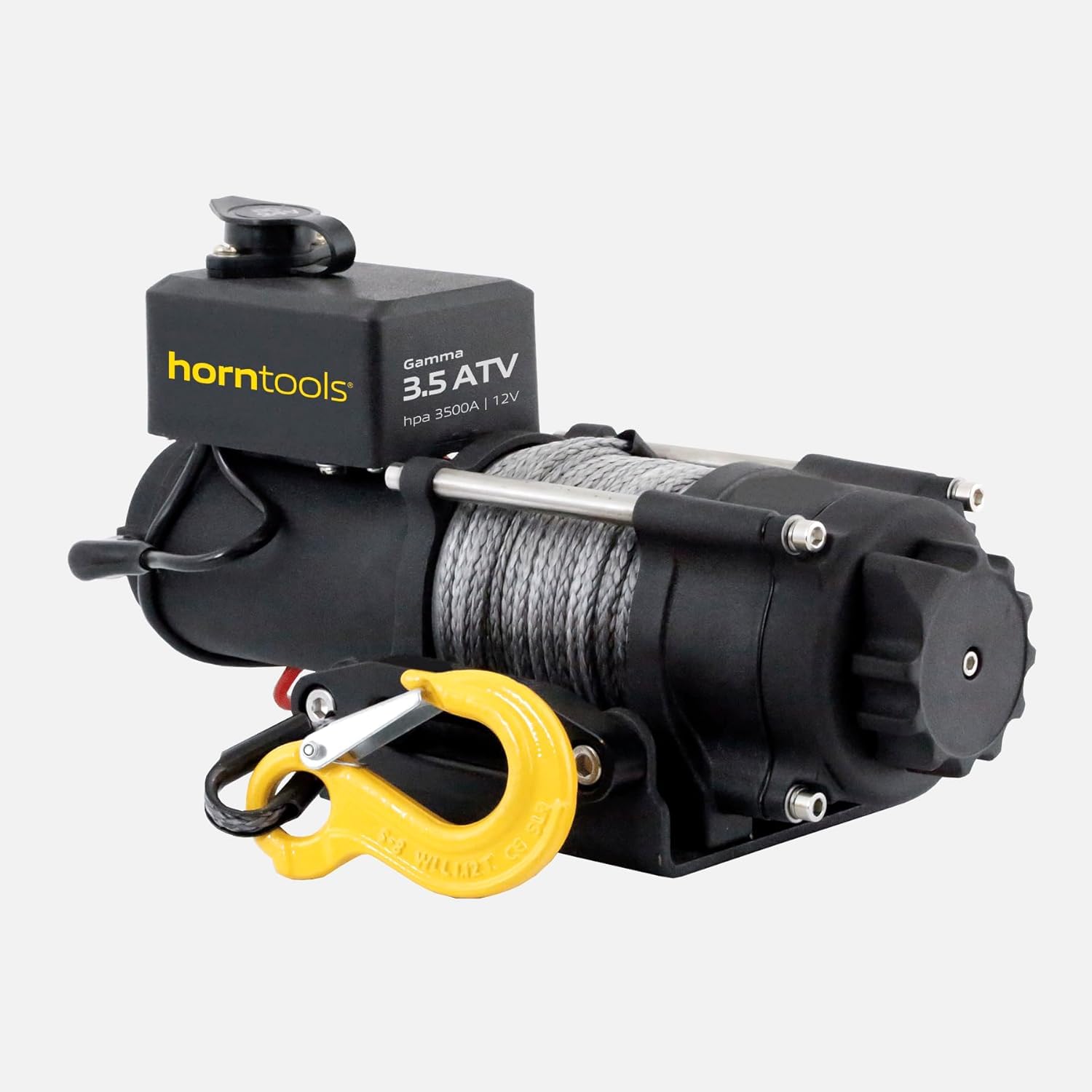 Horntools Seilwinde Gamma, 1,6 Tonnen ATV, Querstreben aus Edelstahl, Heckwindensystem (Kunststoffseil, 12 Volt) von horntools