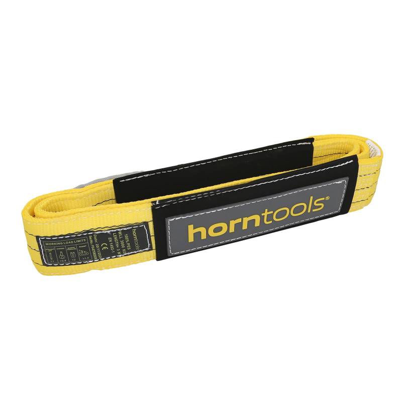 horntools Bergegurt 3m x 9cm - Gelb - 21t Bruchlast - 3t Arbeitslast - Extra Reißfest - Abschleppseil für Offroad, PKW & LKW - Hochwertig & Robust von horntools