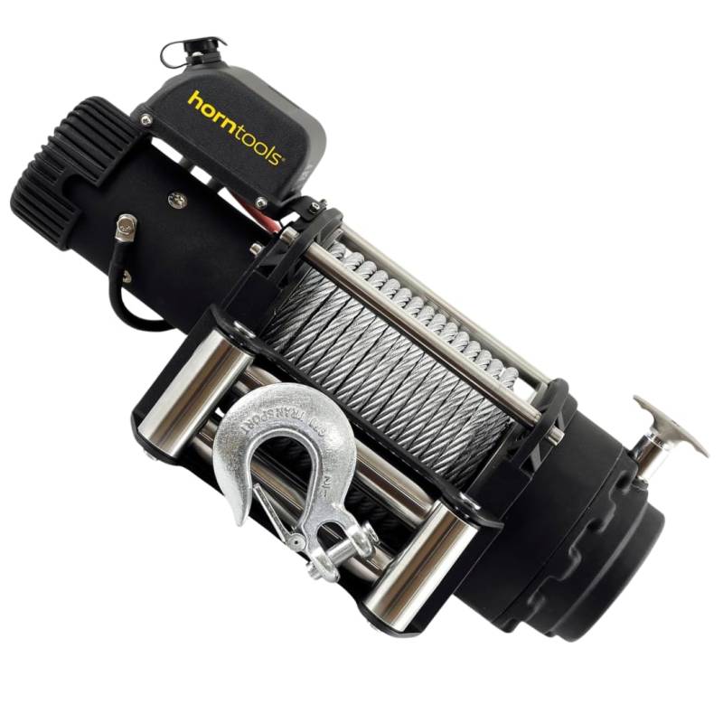 horntools Seilwinde 8,0 Tonnen Sigma Elektrowinde inkl. Fernbedienung, für ATV, Offroad, Motorwinde Seilzug (Stahlseil) von horntools