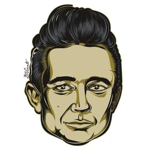Hotrodspirit – Aufkleber David Vicente Gesicht, Johnny Cash, selbstklebender Rock von hotrodspirit