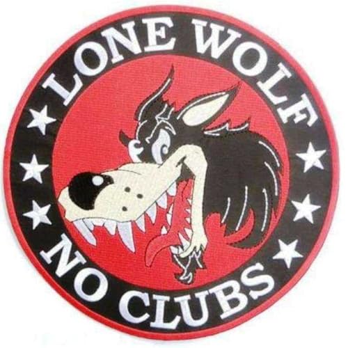 Hotrodspirit – Kleiner Patch Lone Wolf 7,5 cm No Clubs Aufnäher Hemd Jacke Jacke Jacke Jacke von hotrodspirit