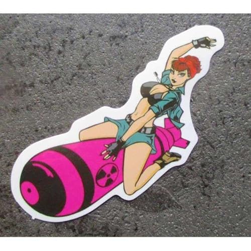 Hotrodspirit Mini-Sticker Pin-up Sitzbombe Farbe Rosa selbstklebend von hotrodspirit