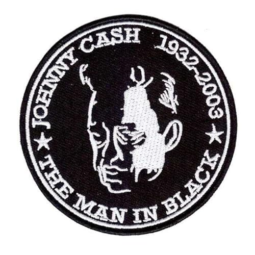 Hotrodspirit – Patch, Aufnäher, Motiv: Johnny Cash, The Man in Black 1932-2003, Country-Rock von hotrodspirit