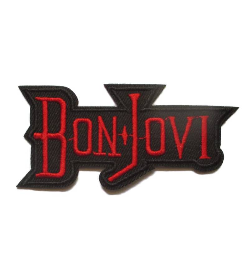 Hotrodspirit – Patch Gruppe Hard Rock Bon Jovi schwarz rot 8 x 4 cm Aufnäher zum Aufbügeln von hotrodspirit