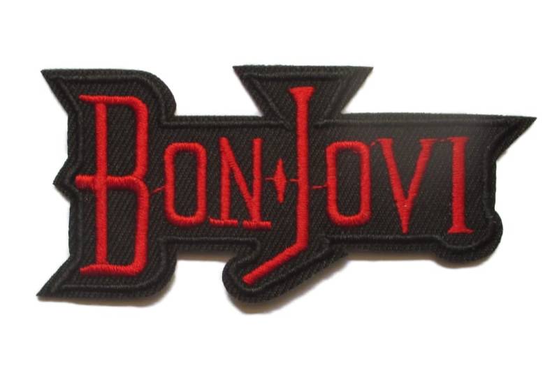 Hotrodspirit – Patch Gruppe Hard Rock Bon Jovi schwarz rot 8 x 4 cm Aufnäher zum Aufbügeln von hotrodspirit