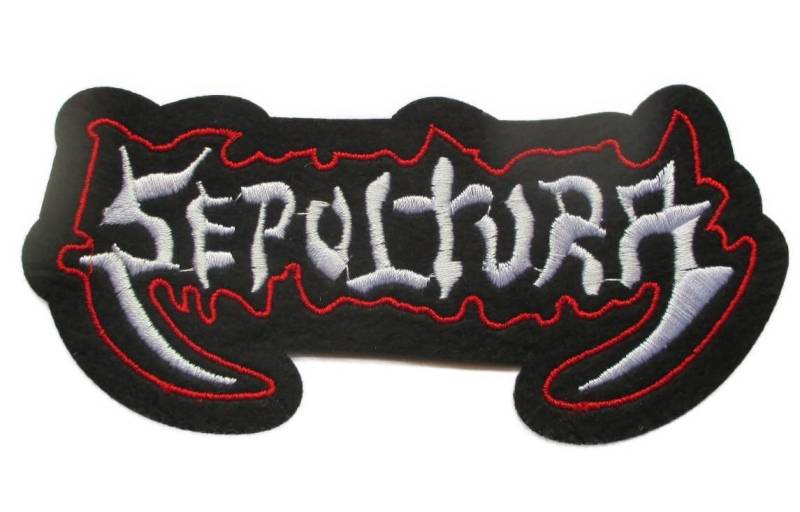 Hotrodspirit – Patch Gruppe Hard Rock Sepultura schwarz rot weiß 13,5 x 6,5 cm Aufnäher zum Aufbügeln von hotrodspirit