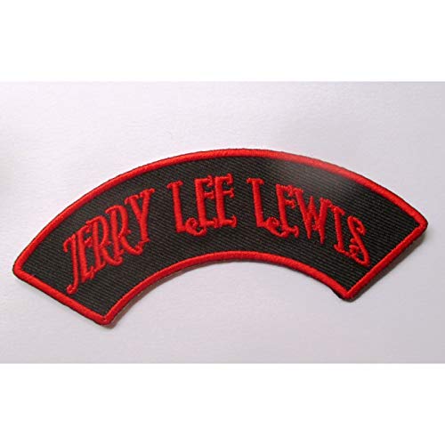 Hotrodspirit – Patch Rocker Jerry Lee Lewis Banderolle schwarz rot Aufnäher Rockabilly Fan Rock Roll Musik von hotrodspirit