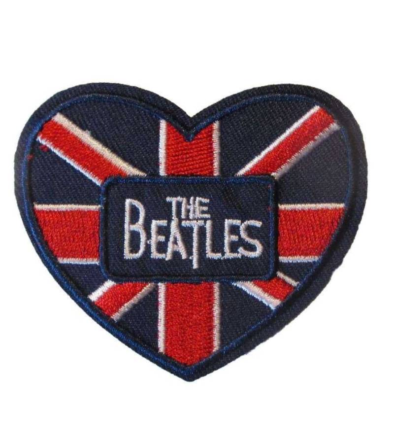 Hotrodspirit – Patch der Gruppe The Beatles Herz UK 6 x 7 cm Rock Roll Aufnäher zum Aufbügeln von hotrodspirit