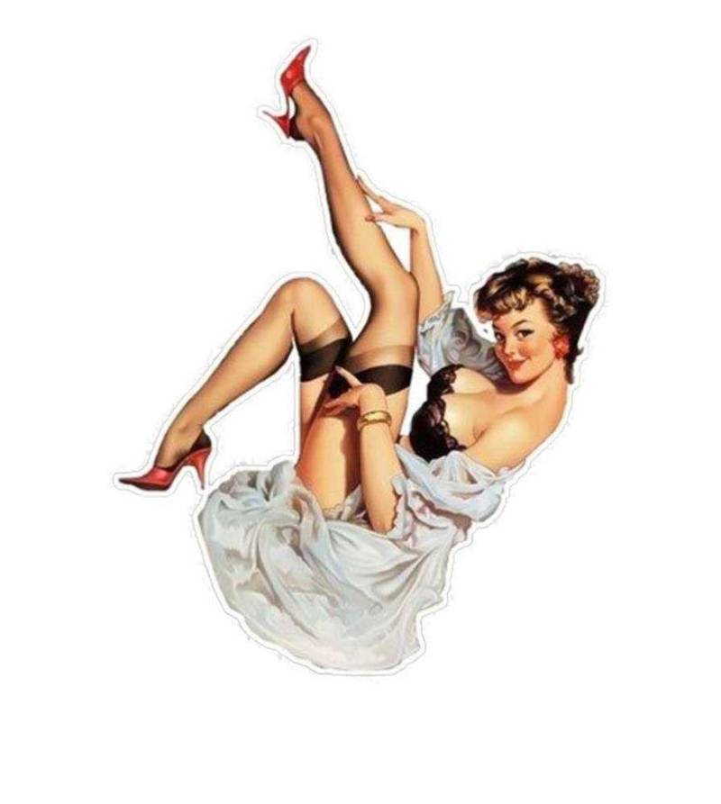 Hotrodspirit – Sticker Pin-up 50s Bein in der Luft 17 x 13 cm selbstklebend weißer Hintergrund Sexy von hotrodspirit