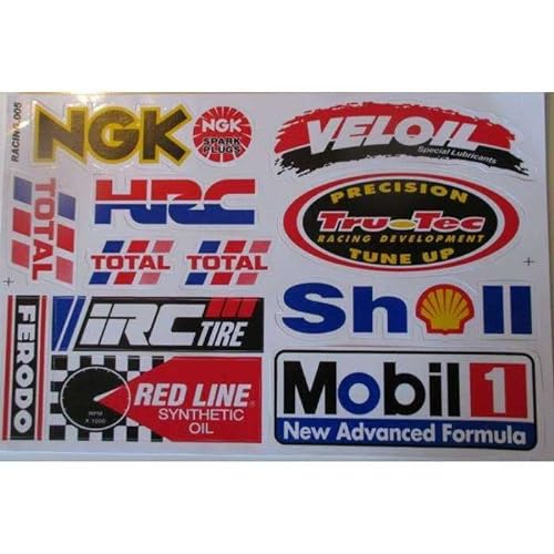 Hotrodspirit – Stickerbogen NGK Shell mobil1 Aufkleber Sponsor Hintergrund weiß von hotrodspirit