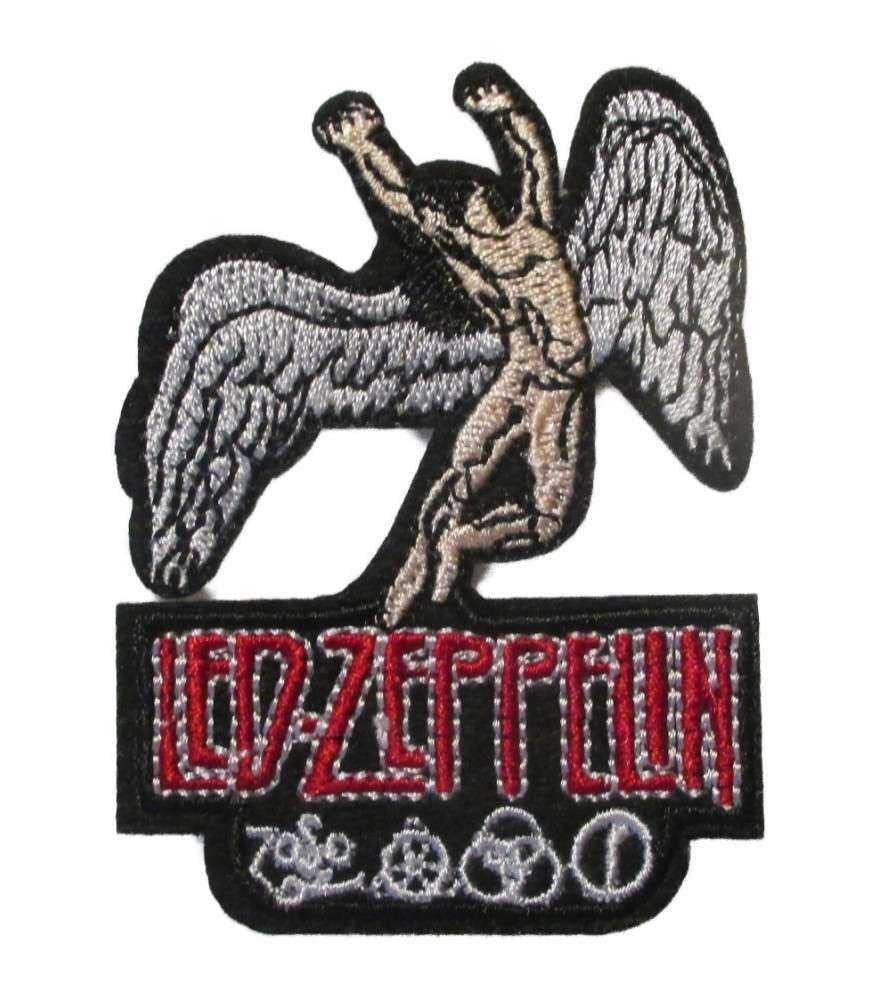 hotrodspirit - Kleiner Aufnäher LED Zeppelin Engel 7,5 x 5,5 cm Aufnäher Gruppe Hard Rock von hotrodspirit