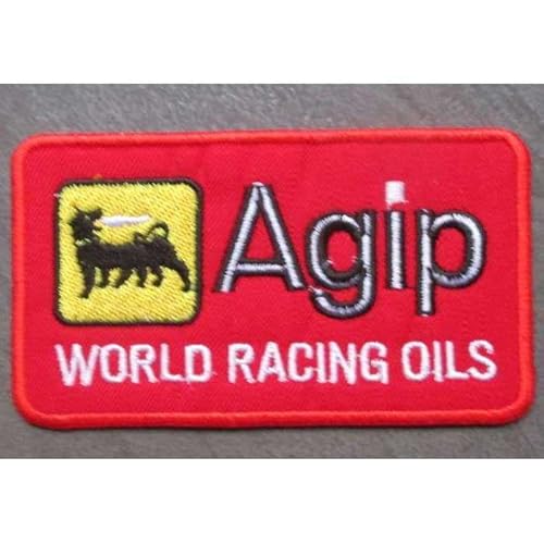 hotrodspirit – Patch AGIP rot World Racing Oils Wappen Zum Aufbügeln von hotrodspirit