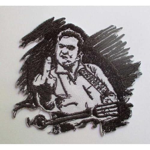 hotrodspirit Patch Johnny Cash Rock Roll Haltung 9 x 8 cm Wappen Blousonjacke von hotrodspirit