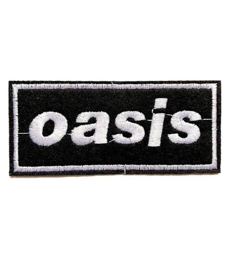 hotrodspirit - Patch Oasis rechteckig schwarz weiß 10 x 4,5 cm Patch Gruppe Pop Rock von hotrodspirit