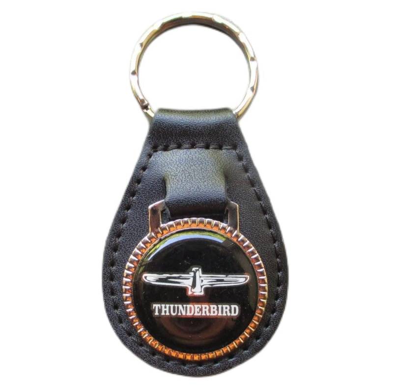 hotrodspirit – Tür Schlüssel Metall Leder Thunderbird schwarz Auto-Collection von hotrodspirit
