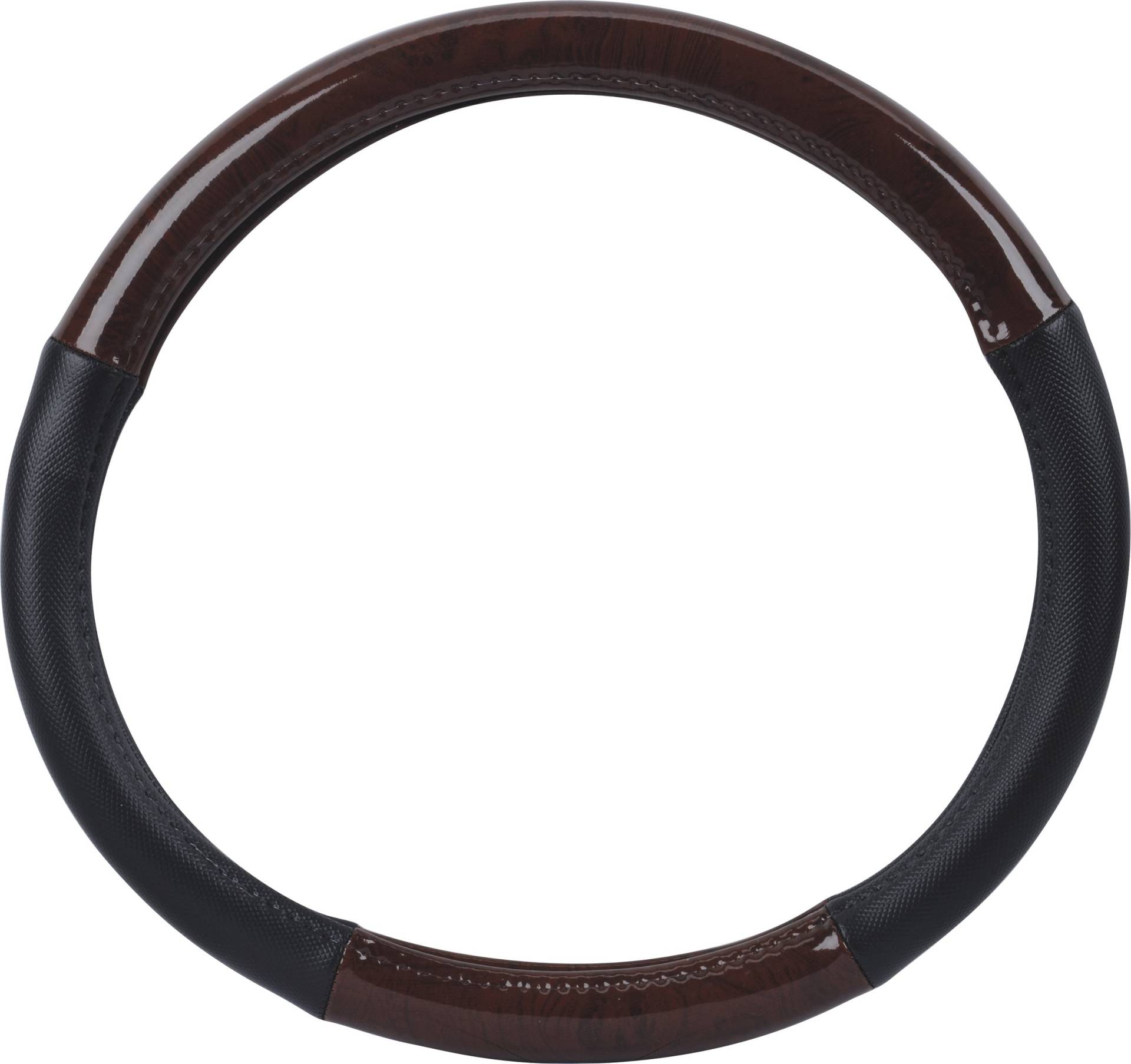 hr-imotion Design Lenkradbezug für Lenkräder zwischen 37,5 bis 38,5 cm Durchmesser in Holz / Leder / Chrom [5 Jahre Garantie | Griffsicher | Schweißregulierend | Design in Germany] - 10811301 von HR-imotion