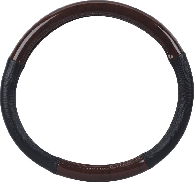 hr-imotion Design Lenkradbezug für Lenkräder zwischen 37,5 bis 38,5 cm Durchmesser in Holz / Leder / Chrom [5 Jahre Garantie | Griffsicher | Schweißregulierend | Design in Germany] - 10811301 von HR-imotion