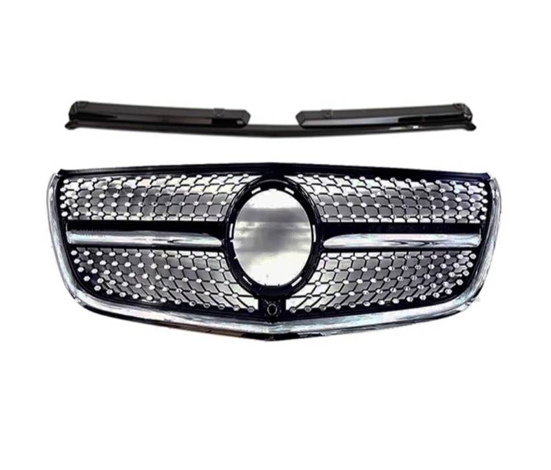 huanglanhuagr Diamond Style Frontgrill Racing Stoßstangengrill Facelift kompatibel for Mercedes Benz Vito V W447 V250 V300 V260 Modifiziertes Bodykit 2015–2022(15-19 Compatible for VITO Black) von huanglanhuagr