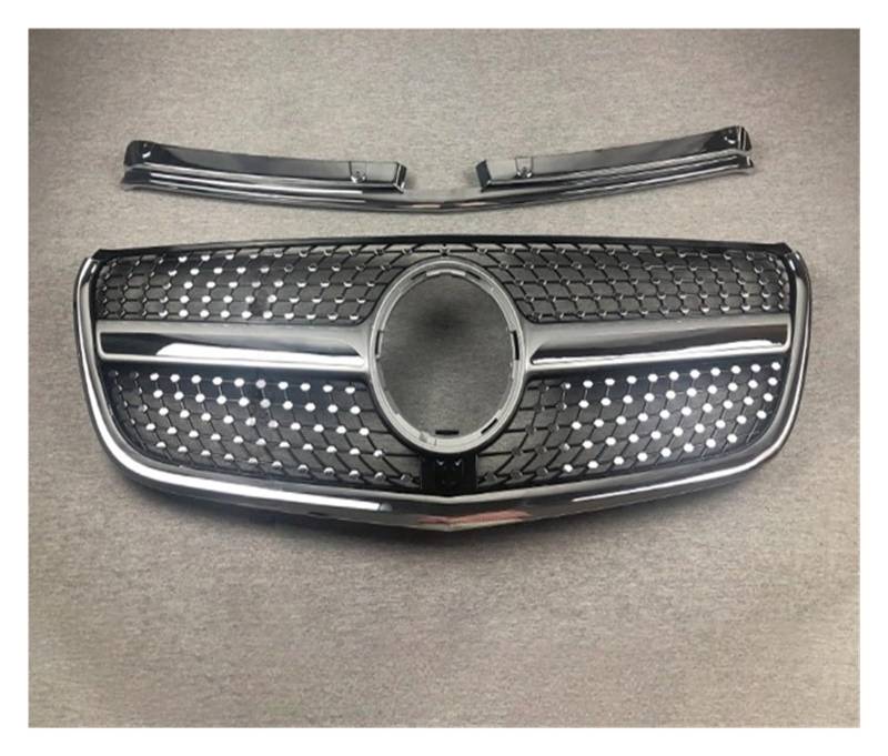 huanglanhuagr Diamond Style Frontgrill Racing Stoßstangengrill Facelift kompatibel for Mercedes Benz Vito V W447 V250 V300 V260 Modifiziertes Bodykit 2015–2022(15-19 Compatible for VITO Silver) von huanglanhuagr