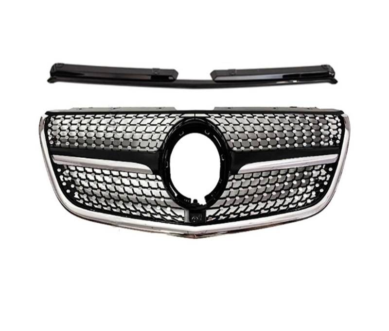 huanglanhuagr Diamond Style Frontgrill Racing Stoßstangengrill Facelift kompatibel for Mercedes Benz Vito V W447 V250 V300 V260 Modifiziertes Bodykit 2015–2022(20-22 Compatible for VITO Black) von huanglanhuagr