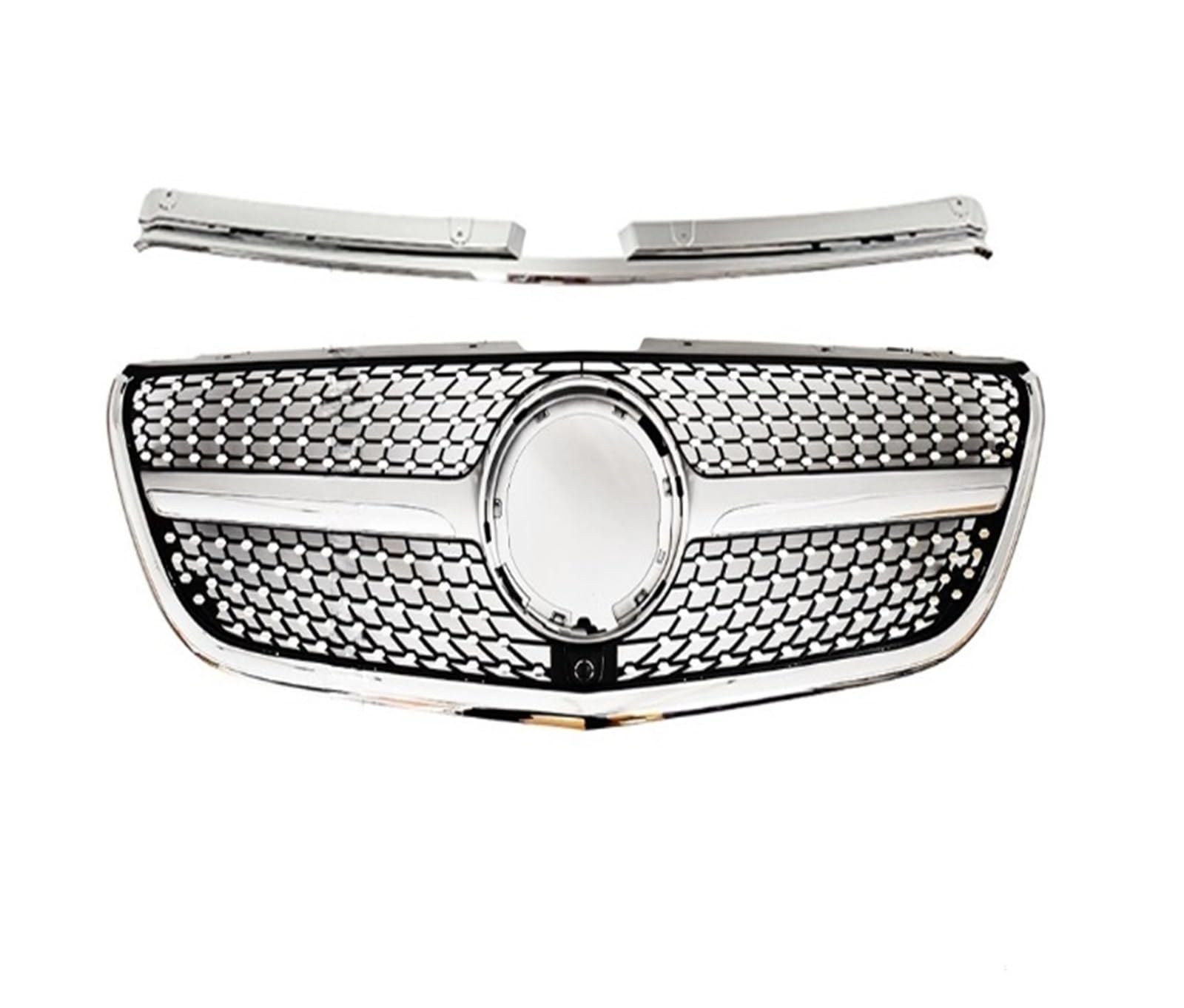huanglanhuagr Diamond Style Frontgrill Racing Stoßstangengrill Facelift kompatibel for Mercedes Benz Vito V W447 V250 V300 V260 Modifiziertes Bodykit 2015–2022(20-22 Compatible for VITO Silver) von huanglanhuagr