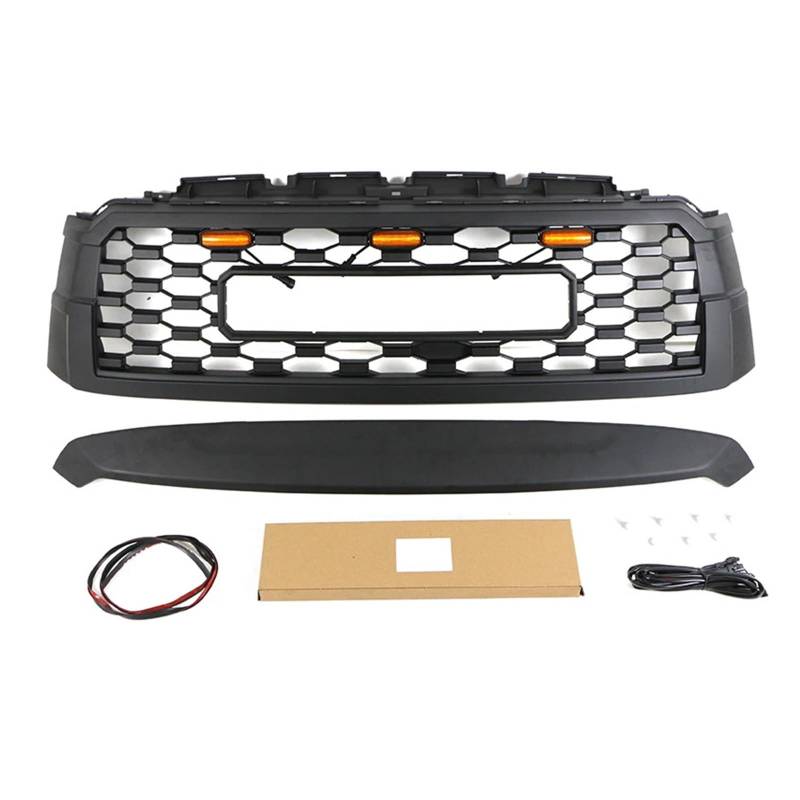 huanglanhuagr Frontgrill kompatibel for Toyota Sequoia Grill 2019 2020 2021. Frontstoßstangengrill mit LED-Leuchten, Stoßstangengrill-Modifikationszubehör, Autoteile(with LED Light) von huanglanhuagr