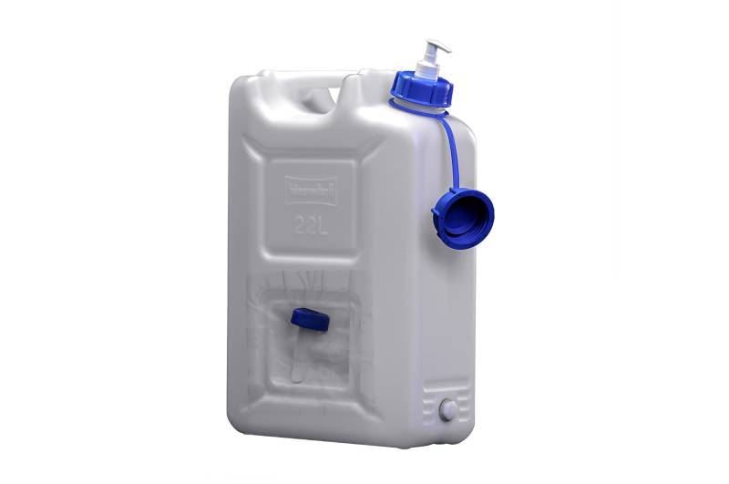 hünersdorff hünersdorf | 816710 Hygiene Kanister | 22l Wasserkanister inkl. 250ml Seifenspender + Ablasshahn | natur von hünersdorff