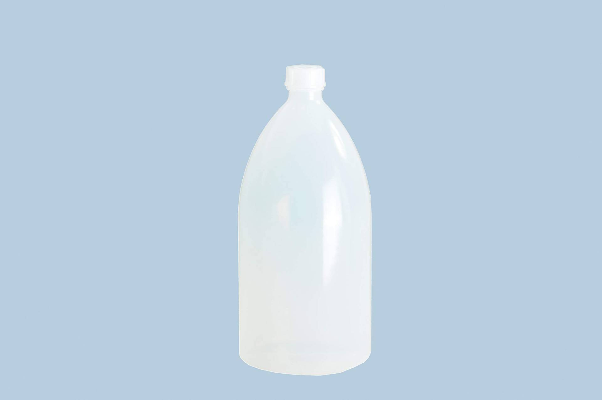 hünersdorff Plastikflaschen zum Befüllen mit Schraubverschluss aus LD-PE (bruchsicher und lebensmittelgeeignet), 1000 ml, transparent von hünersdorff