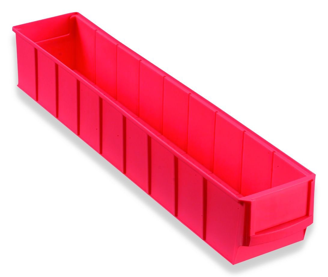 hünersdorff Regalbox / Stapelbox / Lagerbox aus Polypropylen, hohe Formstabilität und Belastbarkeit, breit, Volumen: 2,82 L, Farbe: Rot von hünersdorff