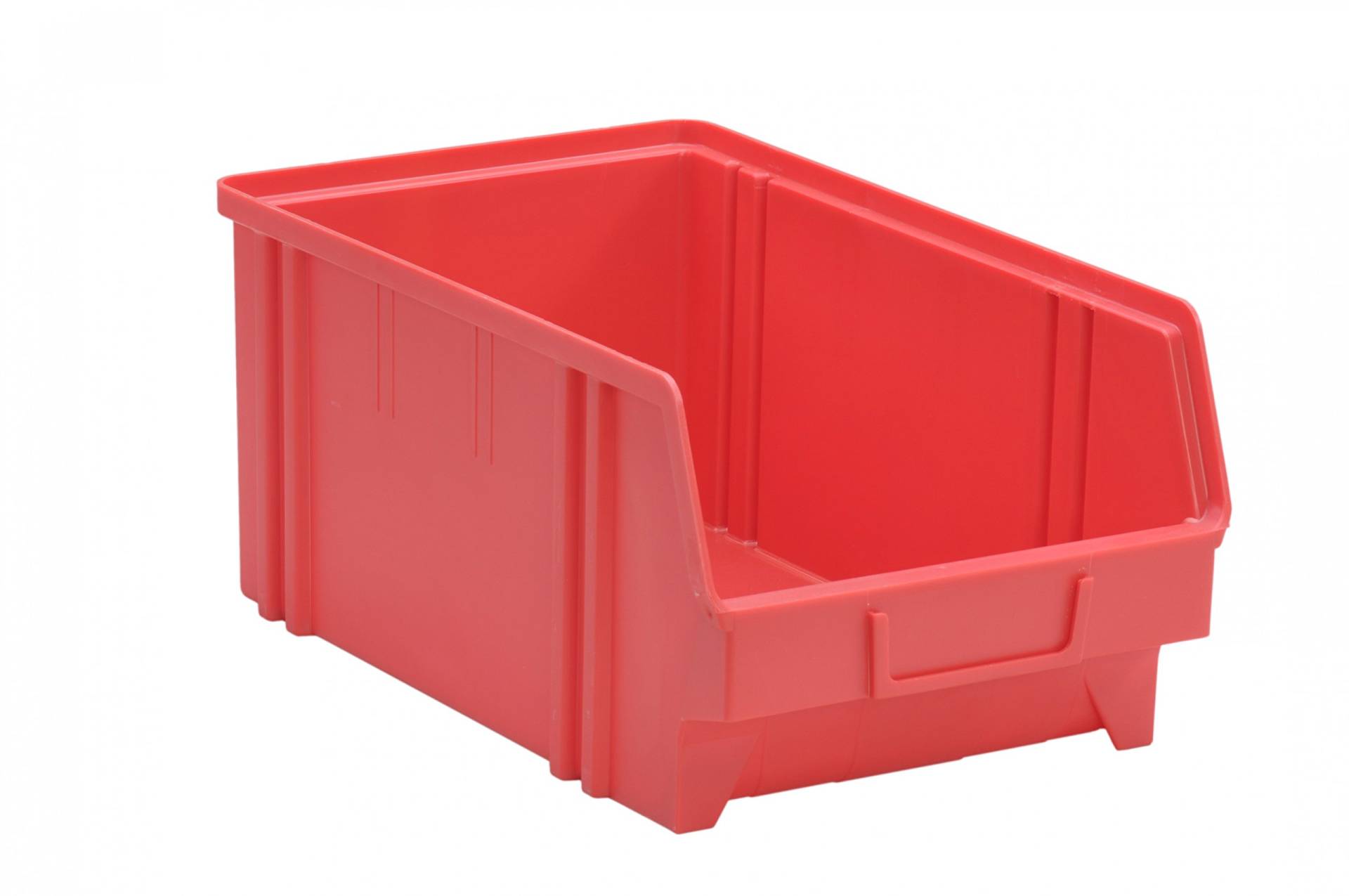 hünersdorff Sichtbox / Stapelbox / Lagerbox in Größe 4, aus Polystyrol, hohe Formstabilität und Belastbarkeit, Farbe: Rot von hünersdorff
