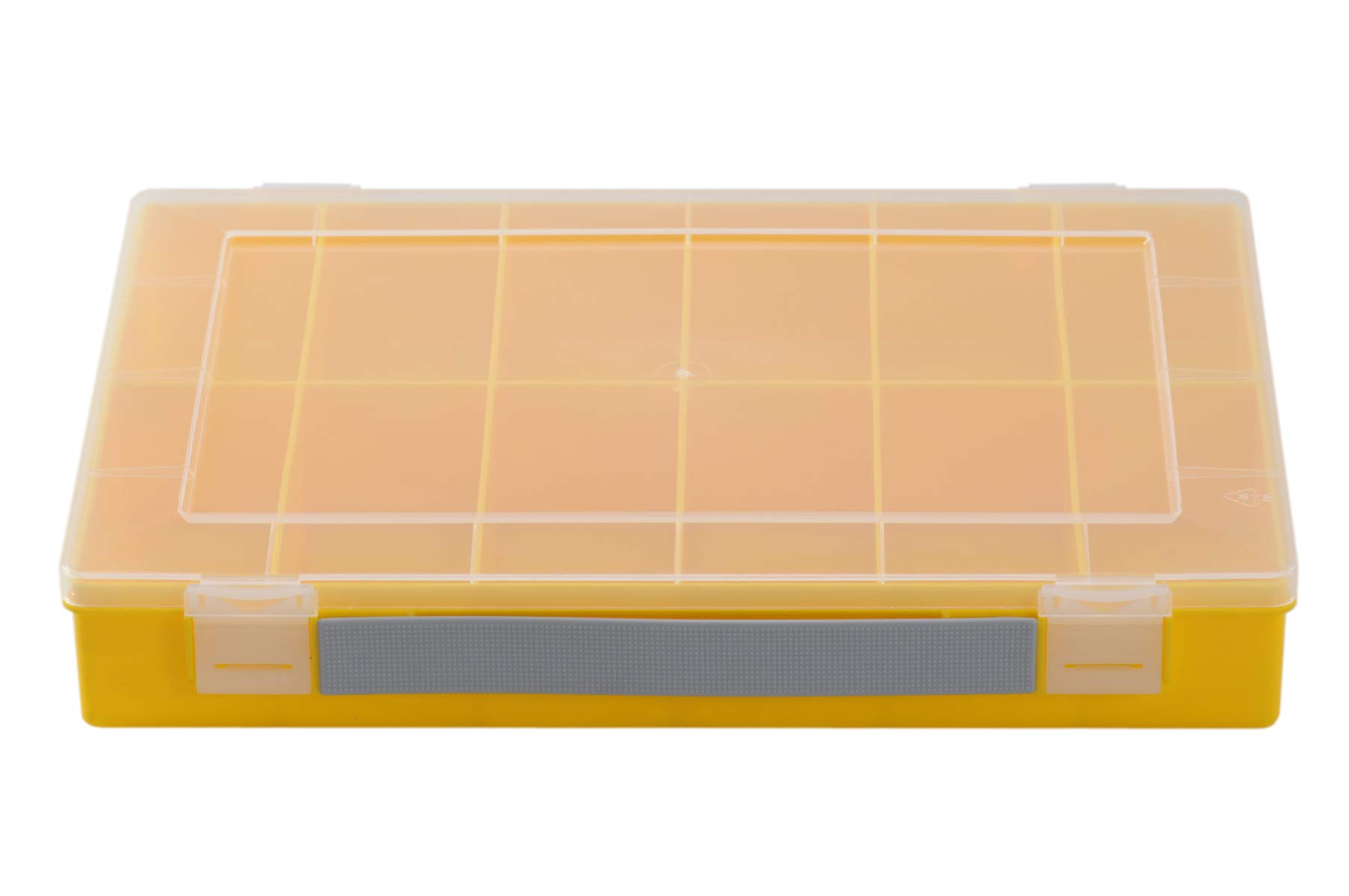 hünersdorff Sortimentskasten PP-Classic mit 12 Fächern | stabile Sortierbox für Schrauben und andere Kleinteile | feste Facheinteilung | 22,5 x 33,5 x 5,5 cm, gelb von hünersdorff