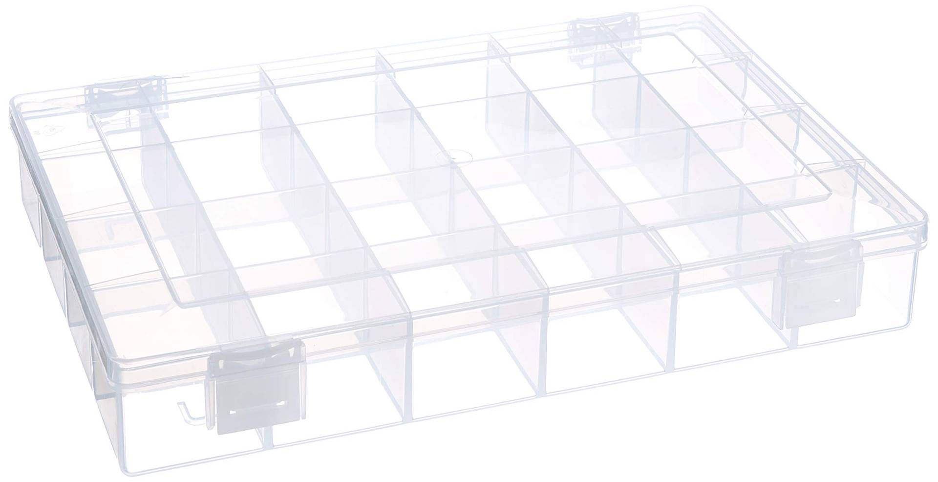 hünersdorff Sortimentskasten PP-Classic mit 24 Fächern | stabile Sortierbox für Schrauben und andere Kleinteile | feste Facheinteilung | 22,5 x 33,5 x 5,5 cm, transparent von hünersdorff