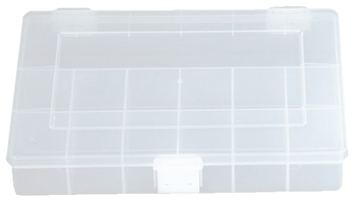 hünersdorff Sortimentskasten PP-Compact mit 13 Fächern | stabile Sortierbox für Schrauben und andere Kleinteile | feste Facheinteilung | 17 x 25 x 4,6 cm, transparent von hünersdorff