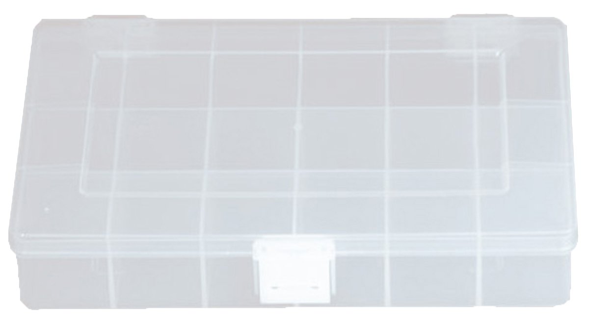 hünersdorff Sortimentskasten PP-Compact mit 18 Fächern | stabile Sortierbox für Schrauben und andere Kleinteile | feste Facheinteilung | 17 x 25 x 4,6 cm, transparent von hünersdorff