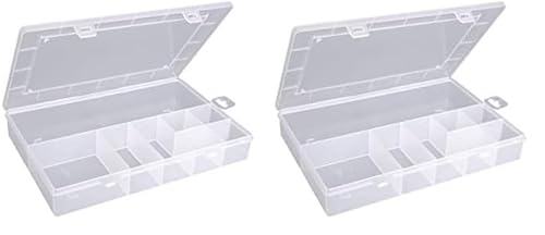 hünersdorff Sortimentskasten PP-Eco Classic mit 8 Fächern | stabile Sortierbox für Schrauben und andere Kleinteile | feste Facheinteilung | 23,3 x 33,9 x 5,8 cm, transparent (Packung mit 2) von hünersdorff