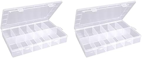 hünersdorff Sortimentskasten PP-Eco mit 12 Fächern | stabile Sortierbox für Schrauben und andere Kleinteile | feste Facheinteilung | 23,3 x 33,9 x 5,8 cm, transparent (Packung mit 2) von hünersdorff