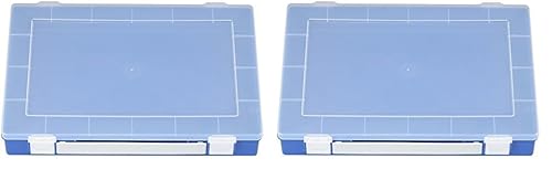 hünersdorff Sortimentskasten PP-Premium ohne Einsatzboxen | Tragegriff | stabile Sortierbox für Schrauben und andere Kleinteile| 22,5 x 33,5 x 5,5 cm, blau, 0 Boxen (Packung mit 2) von hünersdorff