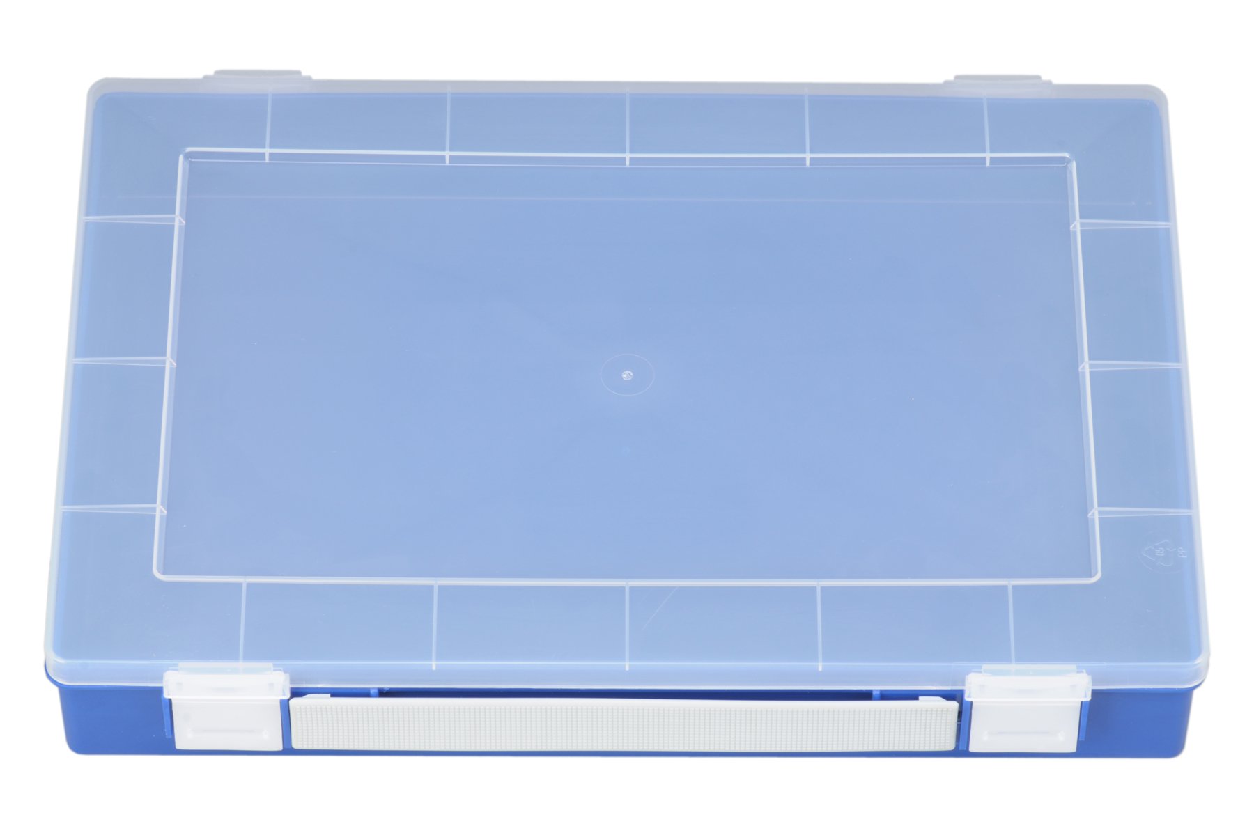 hünersdorff Sortimentskasten PP-Premium ohne Einsatzboxen | Tragegriff | stabile Sortierbox für Schrauben und andere Kleinteile| 22,5 x 33,5 x 5,5 cm, blau von hünersdorff