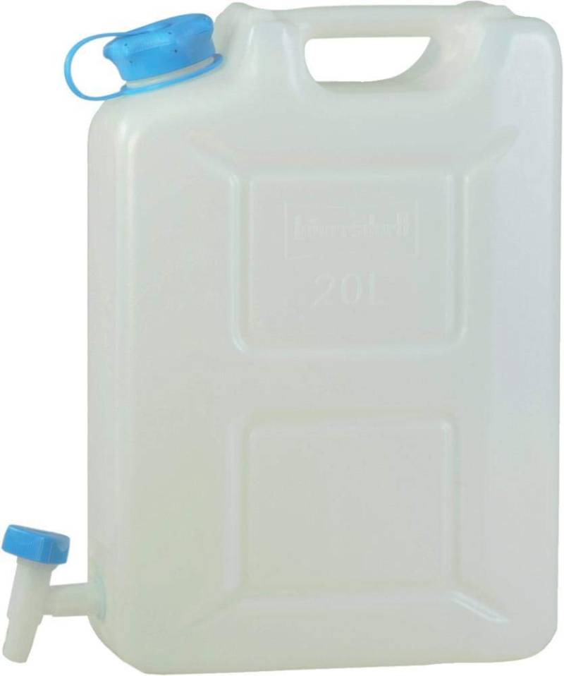hünersdorff Wasserkanister PROFI mit Abnehmbarem Ablasshahn und Unverlierbarer Deckelverschraubung, Stapelbar, 22 l von hünersdorff