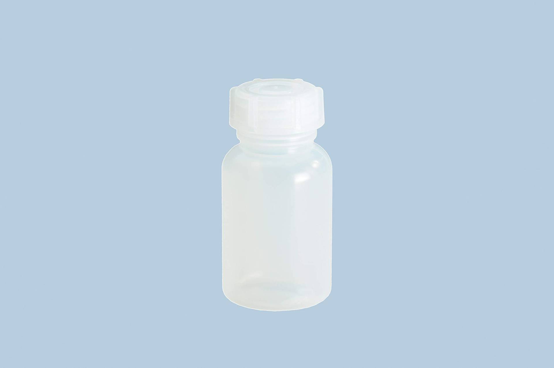 hünersdorff Weithalsflasche zum Befüllen mit Schraubverschluss aus LD-PE (bruchsicher und lebensmittelgeeignet), 50 ml, transparent von hünersdorff