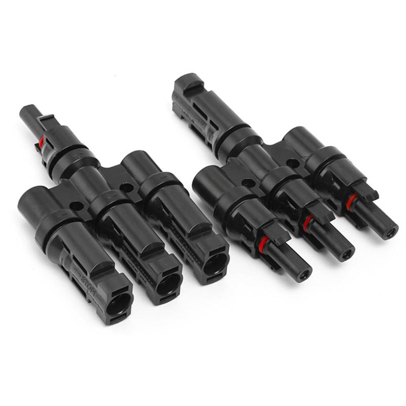 Hurifeng Photovoltaik-Stecker MC4 Verteiler - T-Typ 3-Wege, 4-Wege, 5-Wege Solarstecker - IP67 wasserdicht, Hochspannung 1500V, schnelle Installation für Solarpaneele (1Y3) von hurifeng