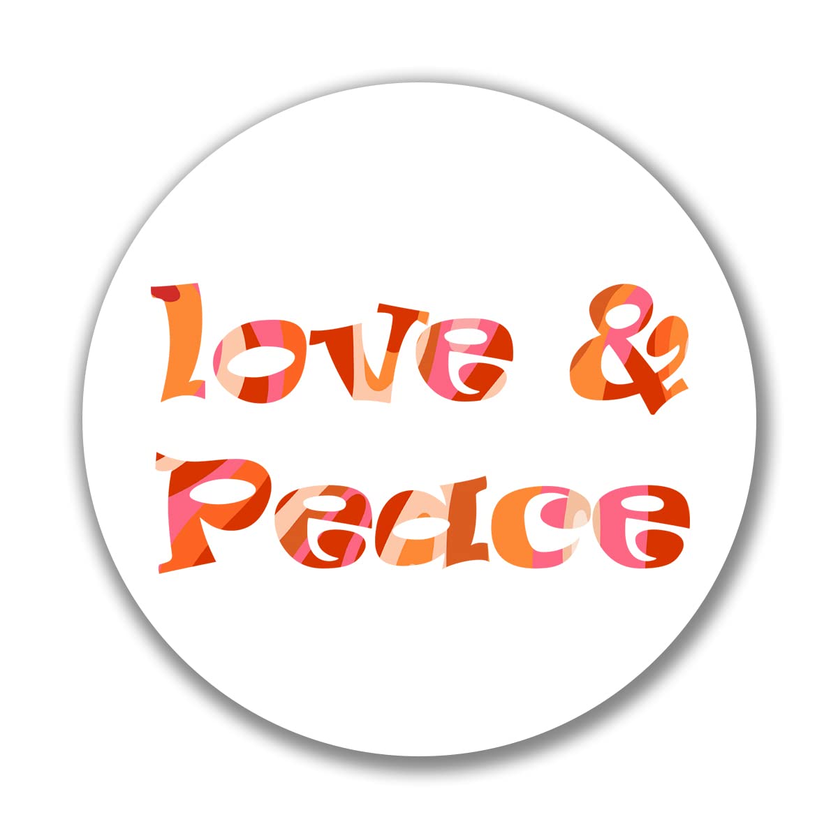 huuraa Aufkleber Love & Peace 70s Liebe Sticker 10cm mit Friedens Motiv Geschenk Idee für Freunde und Familie von huuraa