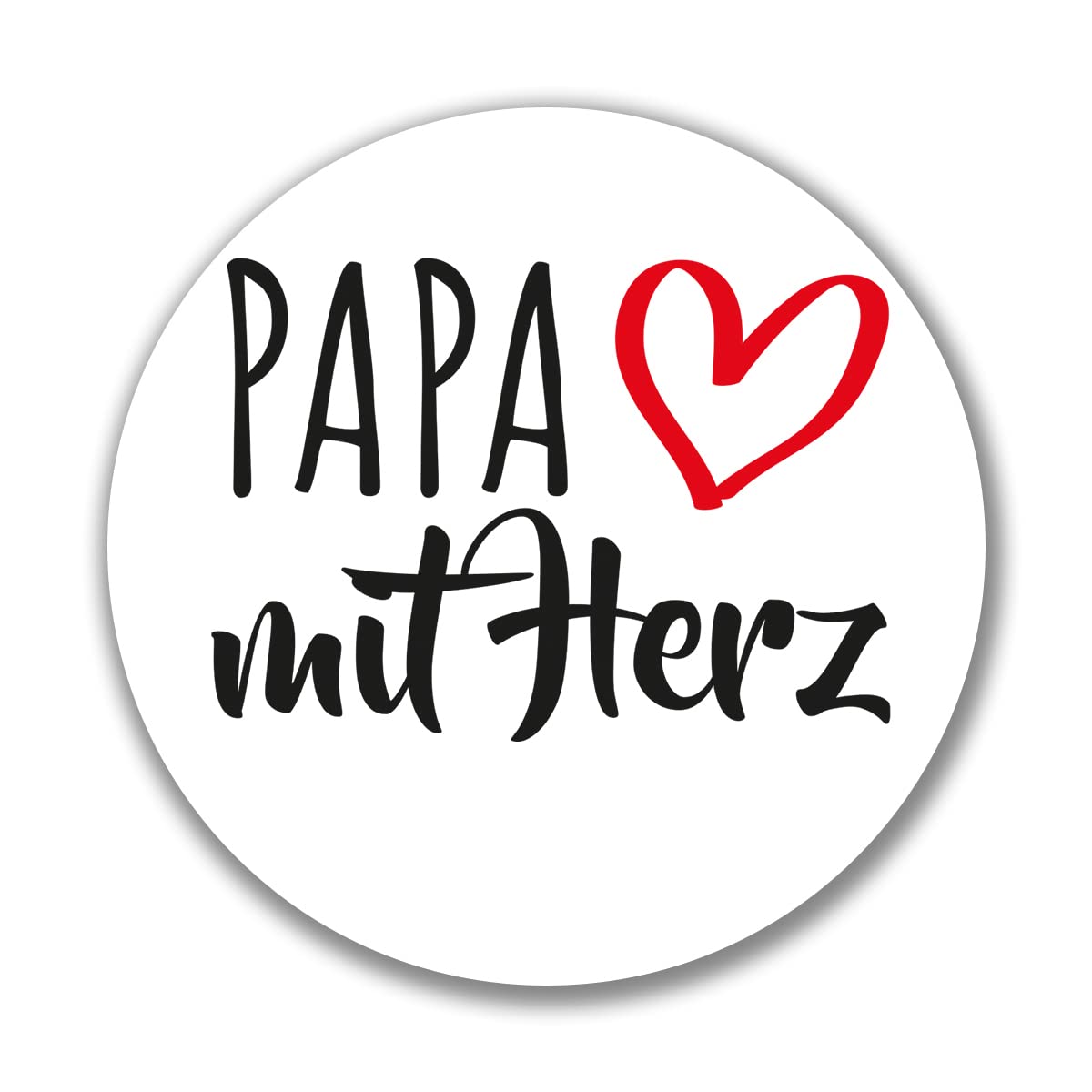 huuraa Aufkleber Papa mit Herz Sticker 10cm mit Motiv für die tollsten Menschen Geschenk Idee für Freunde und Familie von huuraa