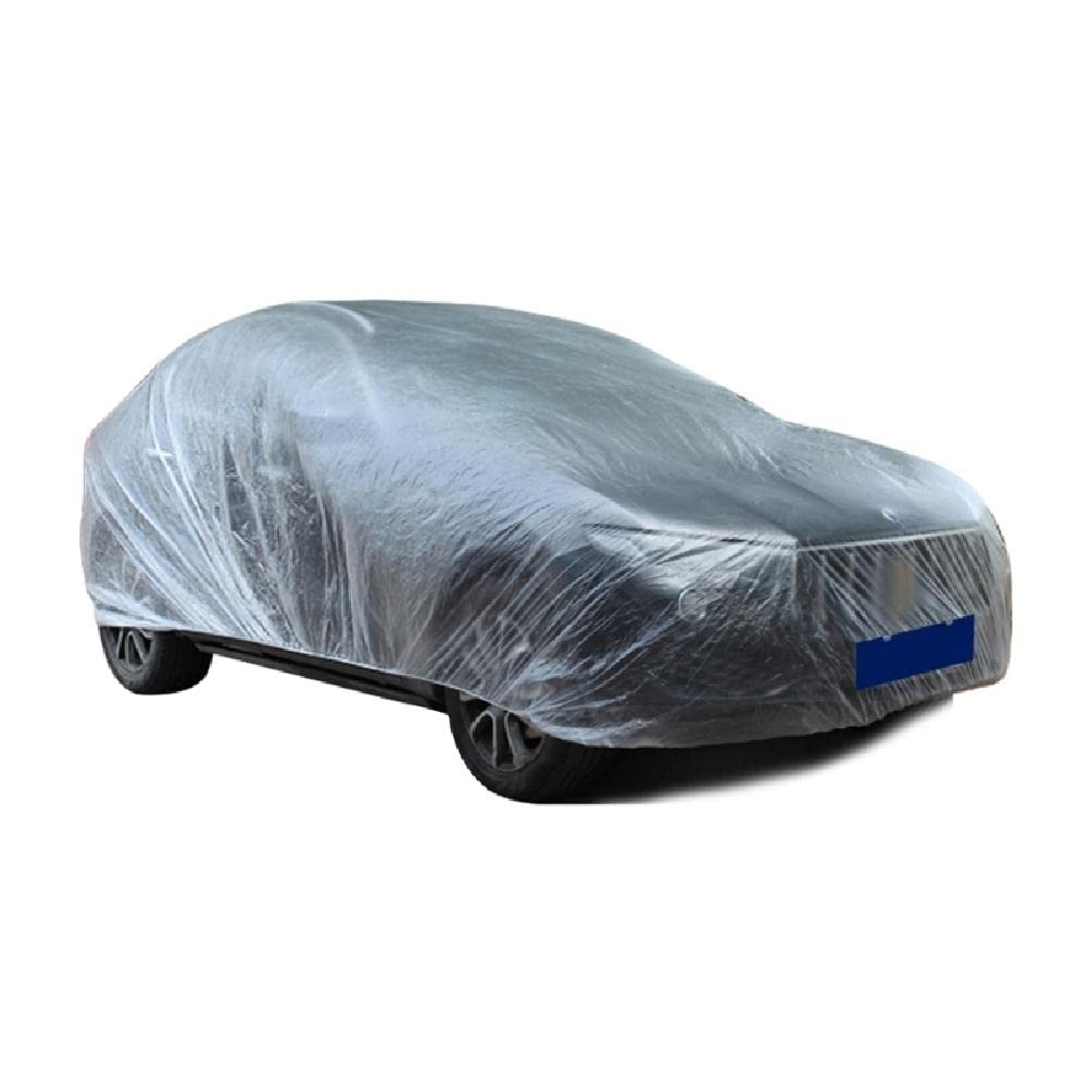 Tragbare Autoabdeckung aus transparentem Kunststoff, universelle Regen-Staub-Garagenabdeckung mit Gummizug, groß, für Autogarage-Abdeckung für Auto, Autoabdeckung, universelle von huwvqci