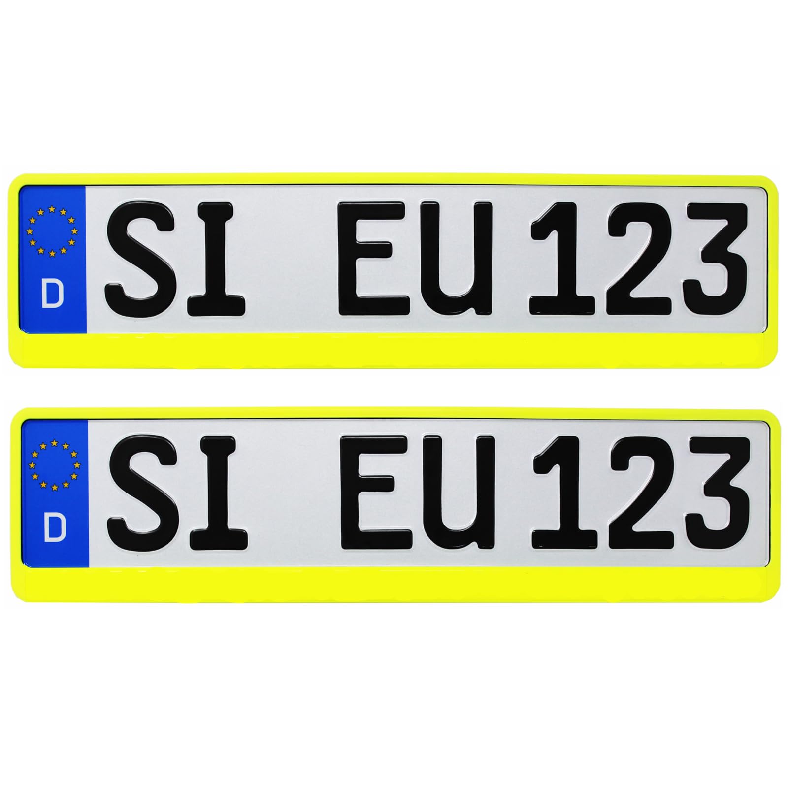 2 x Kfz Kennzeichenhalter Neongelb PKW Nummernschildhalter Kennzeichenrahmen 2 x Kfz Kennzeichenhalter Neongelb PKW Nummernschildhalter Kennzeichenrahmen von i-mex