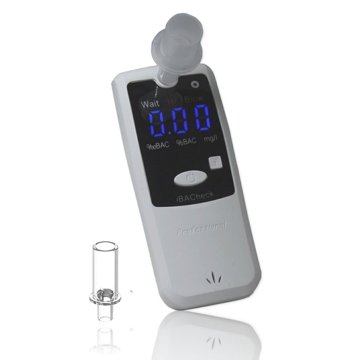 BACheck Alcohol Taschentester mit LED-Anzeige. Geringer Stromverbrauch und Testmöglichkeit ca. 350 Test. Einfache Bedienung mit 10 Speicherelementen zum Testvergleich BACheck Alcohol Taschentester mit LED-Anzeige. Geringer Stromverbrauch und Testmöglichkeit ca. 350 Test. Einfache Bedienung mit 10 Speicherelementen zum Testvergleich von iBACheck