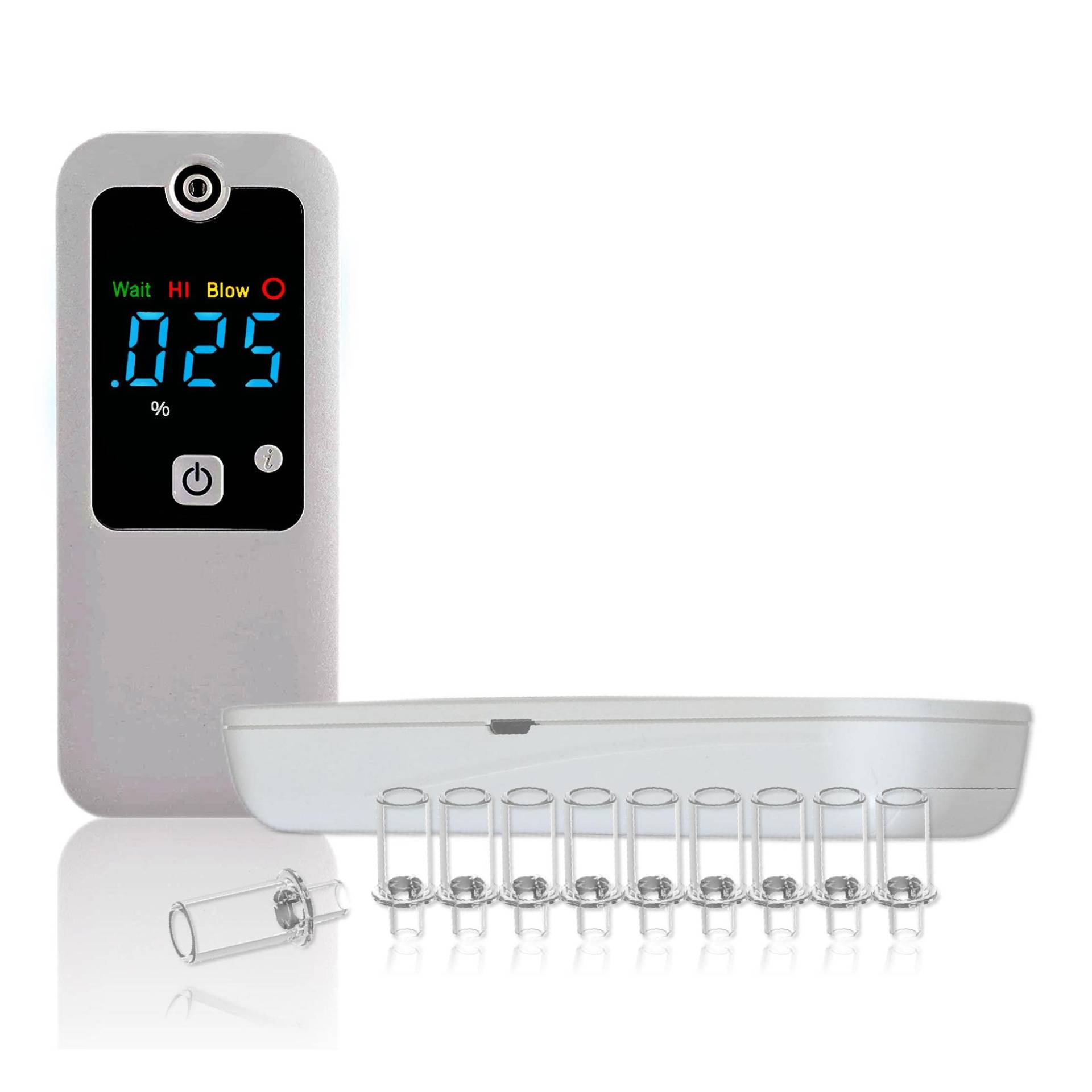 iBACheck Digitaler Wiederaufladbarer Alkoholtester Promillester mit abnehmbarem Akku & geringem Stromverbrauch. Promillemessgerät Alkoholtest mit 8 Mundstücken & LED-Anzeige iBACheck Digitaler Wiederaufladbarer Alkoholtester Promillester mit abnehmbarem Akku & geringem Stromverbrauch. Promillemessgerät Alkoholtest mit 8 Mundstücken & LED-Anzeige von iBACheck