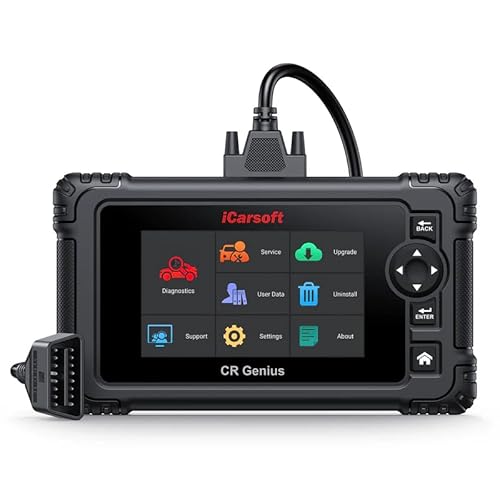 iCarsoft CR Genius OBD2 Diagnosegerät Auto, Fehlercodeleser für Alle Systeme, 9 Servicefunktionen, Öl/SAS/BMS/EPB/ETC/DPF/TPMS/INJ/ABS, Bidirektionaler Test, Batterietest, Touchscreen Online-Update iCarsoft CR Genius OBD2 Diagnosegerät Auto, Fehlercodeleser für Alle Systeme, 9 Servicefunktionen, Öl/SAS/BMS/EPB/ETC/DPF/TPMS/INJ/ABS, Bidirektionaler Test, Batterietest, Touchscreen Online-Update von iCarsoft