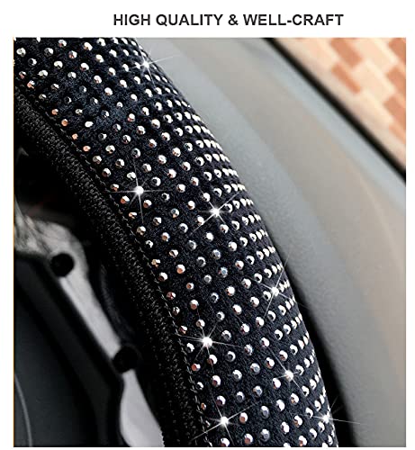 Universal Bling Auto Lenkradhülle Lenkrad Abdeckung Lenkradbezug Warme Auto Lenkradabdeckung Weich Anti Rutsch Lenkradschutz Lenkradschoner Auto Zubehör für 37–39 cm von iEasey