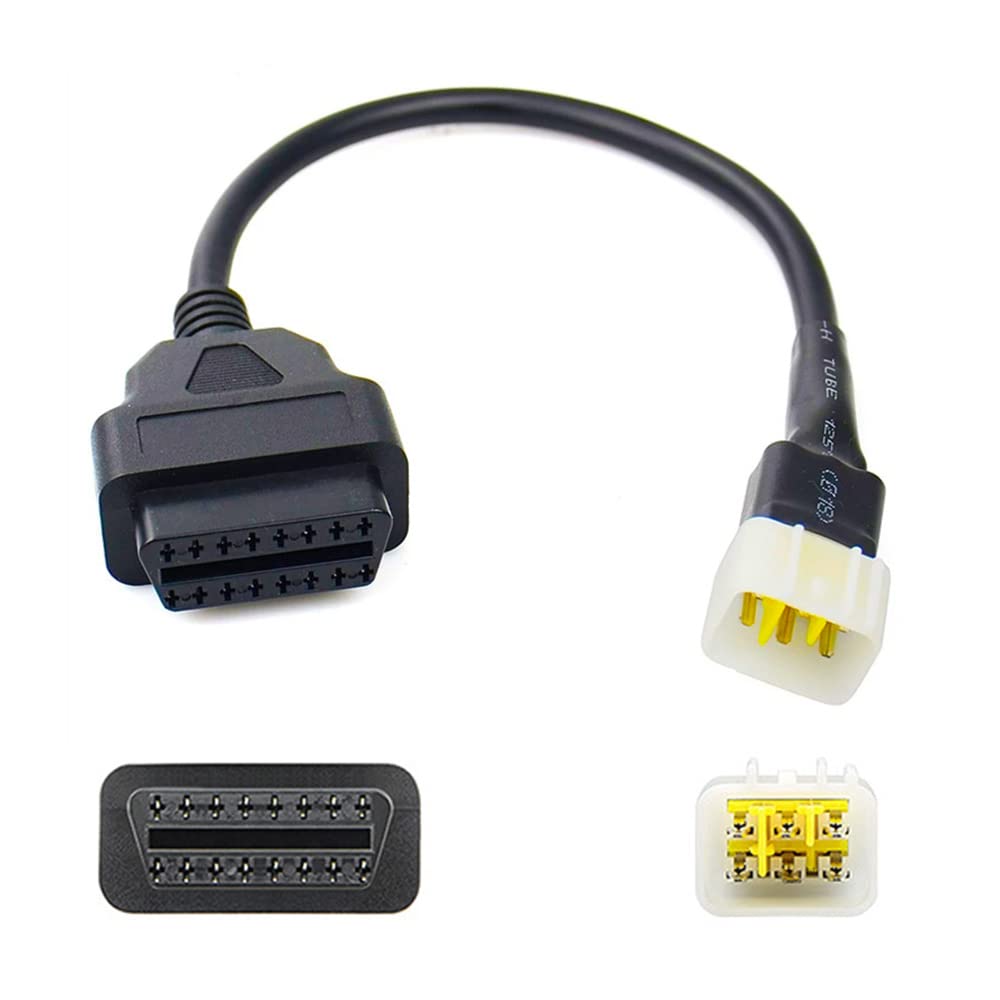 iHaospace OBD2 OBD II Diagnosekabel Adapter 16 Pin auf 6 Pin OBD Adapter für Delphi Motorrad Adapter Kabel von iHaospace